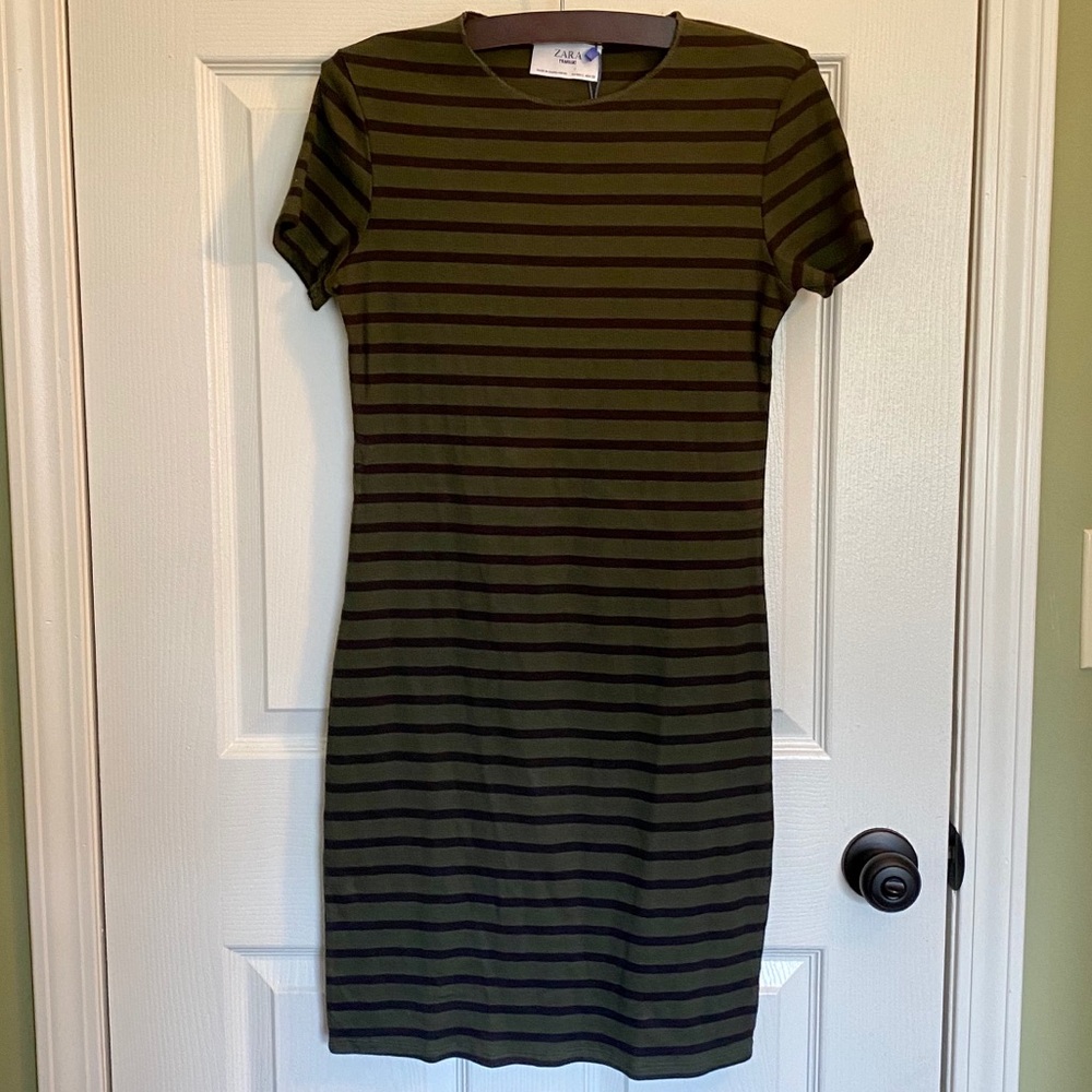 NWT Zara Striped Bodycon Dress